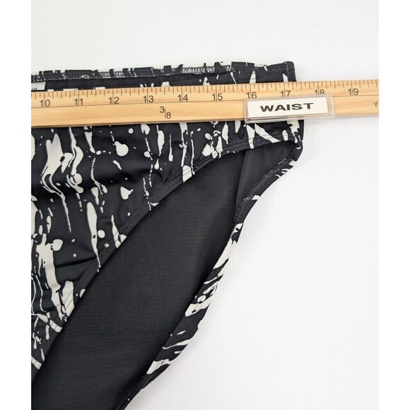 Shape Fx Swim Bikini Bottom Womens 18 Black Abstract Print Tummy Control Resort - Picture 7 of 10